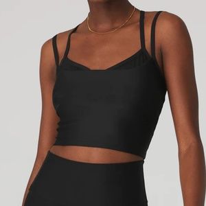 Alo airlift double check bra tank - black